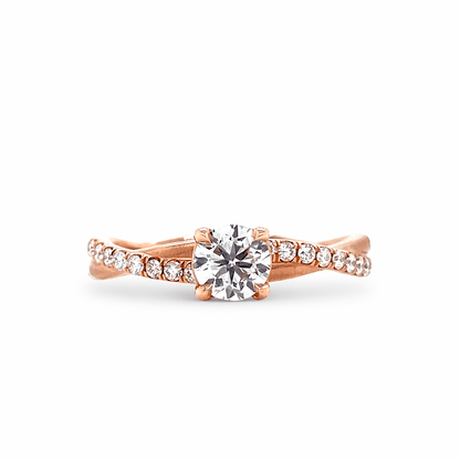 "ENGR03408" Round Diamond Engagement Ring With Twist Pave Design