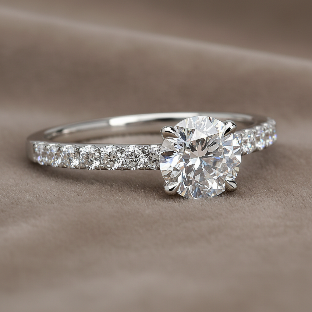 "ENGR03231" Round Diamond Engagement Ring 0.71ct
