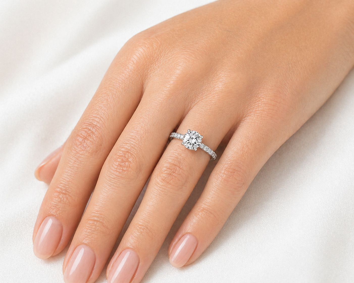 "ENGR03193" Diamond Engagement Ring With Pave Secret Diamonds