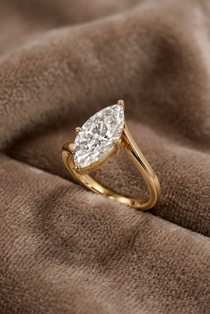 Lab Grown Diamond Engagement Ring Marquise Cut ~ Sasha 3.09 ct