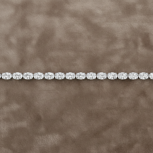Natural Diamond Oval Cut Tennis Bracelet BRAC10120~ 8.58 carats 18K White Gold