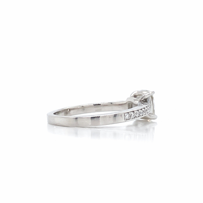 "ENGR02626" 0.98 Carat Cushion Cut Diamond Engagement Ring With Invisible Set Pavé