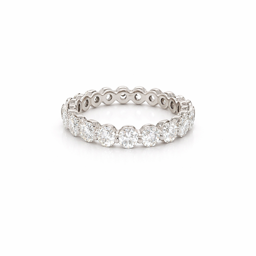 1.90 Carat Shared Prong Diamond Eternity Band in 14K White Gold