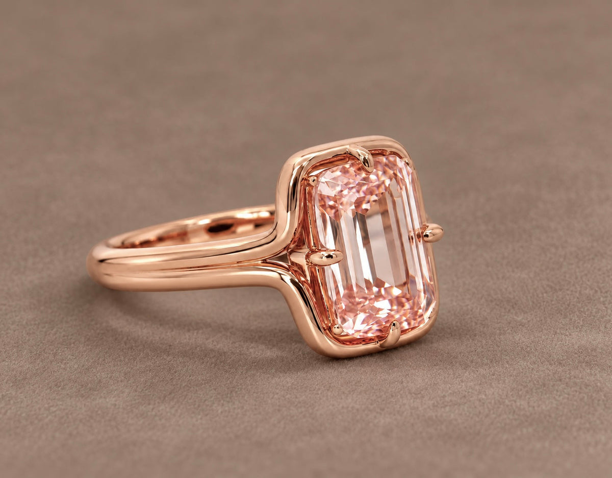 Lab Grown Diamond Engagement Ring Ashoka Cushion Cut~ 14K Rose Gold Odette 5.56 ct