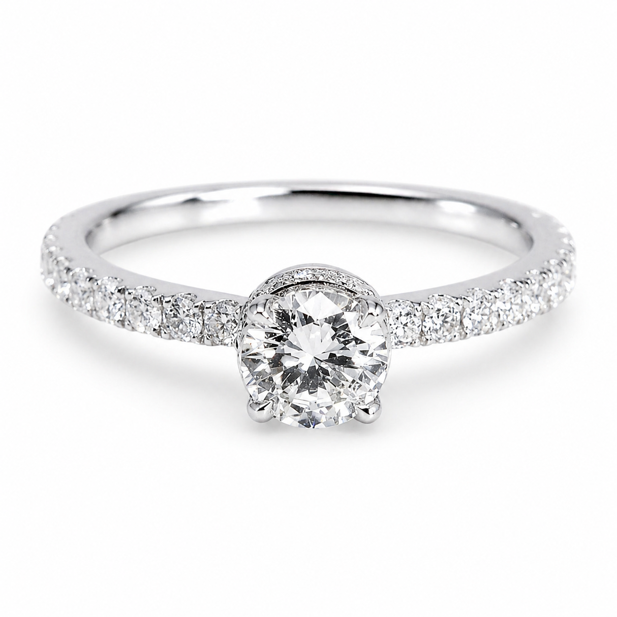 "ENGR03193" Diamond Engagement Ring With Pave Secret Diamonds