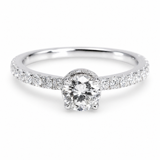 "ENGR03193" Diamond Engagement Ring With Pave Secret Diamonds