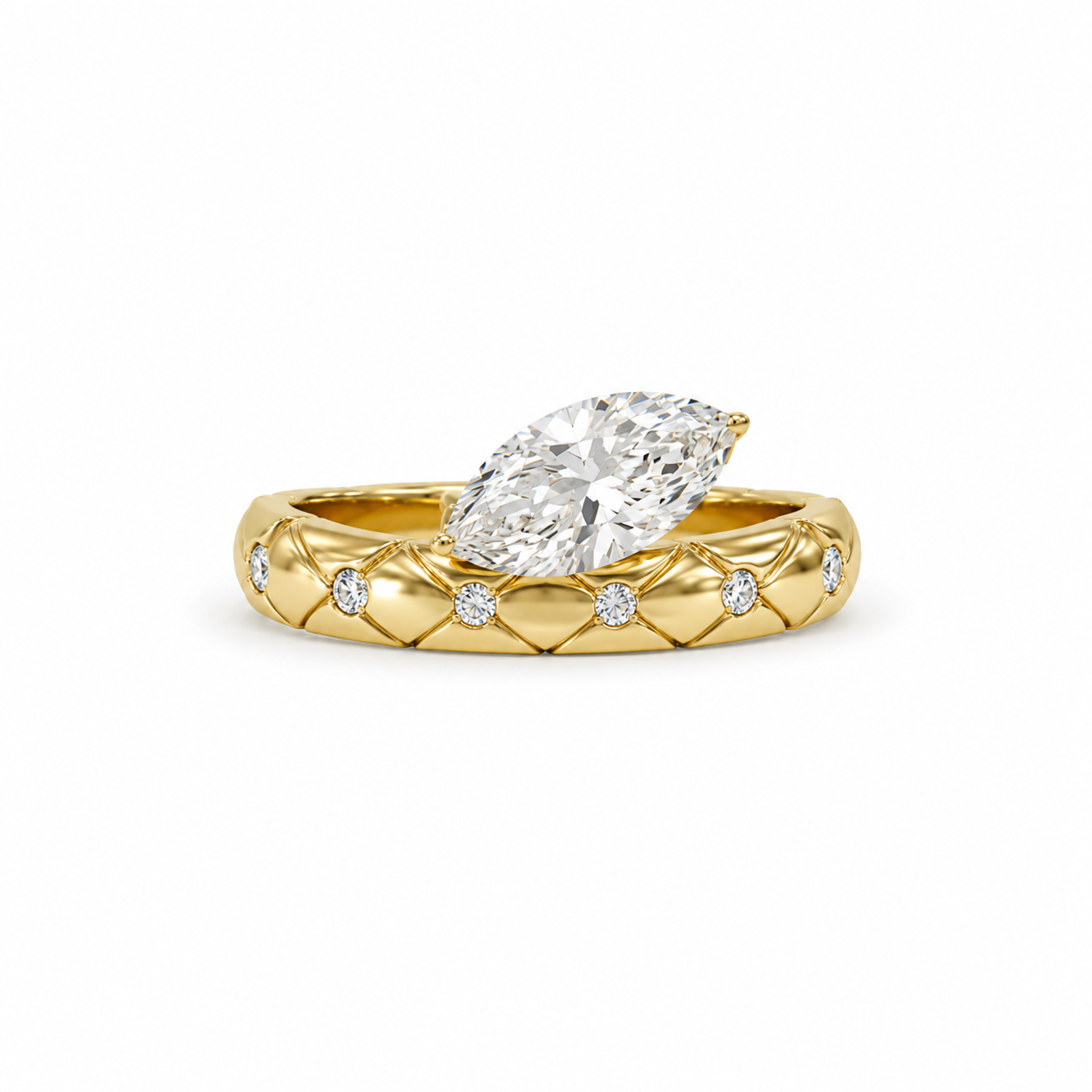 Lab Grown Diamond Ring RING1113~ 2.10 carats 18K Yellow Gold