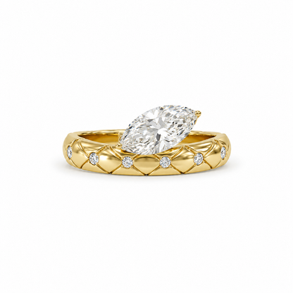 Lab Grown Diamond Ring RING1113~ 2.10 carats 18K Yellow Gold