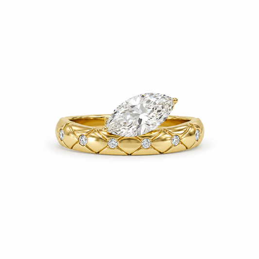 Lab Grown Diamond Ring RING1113~ 2.10 carats 18K Yellow Gold