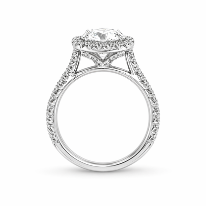 "ENGR02907" 1.80 Carat Round Diamond Halo Engagement Ring in Platinum