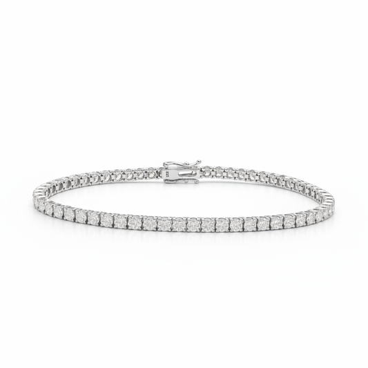 ~Lab Diamond~ BRAC10235 14K White Gold Tennis Bracelet