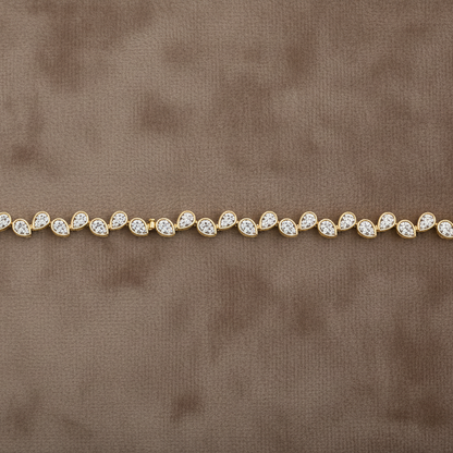 Natural Diamond Pear Cut Bezel Set Tennis Bracelet BRAC10116 ~ 4.81 carats 18K Yellow Gold