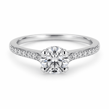 "ENGR03221" Platinum Round Engagement Ring
