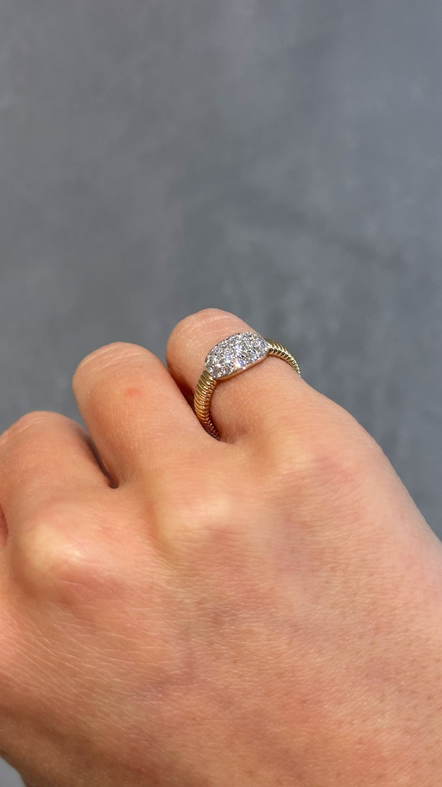 18K Yellow Gold & Diamond Pinky Ring