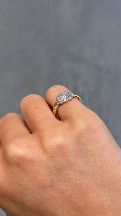 18K Yellow Gold & Diamond Pinky Ring