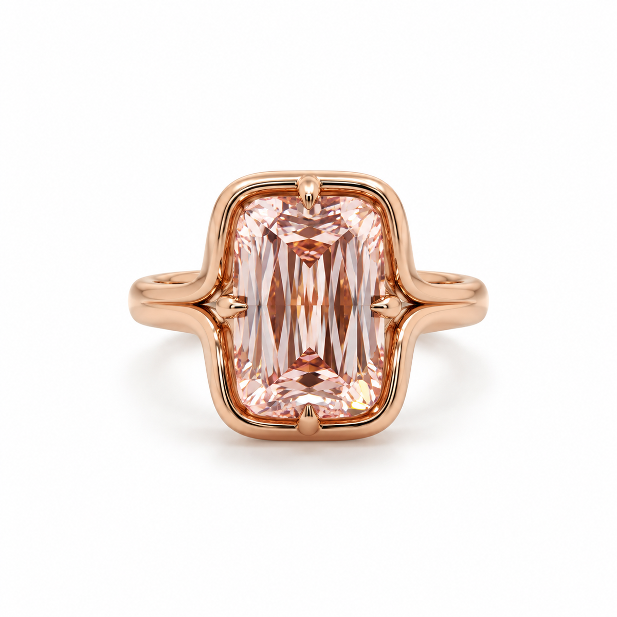 Lab Grown Diamond Engagement Ring Ashoka Cushion Cut~ 14K Rose Gold Odette 5.56 ct