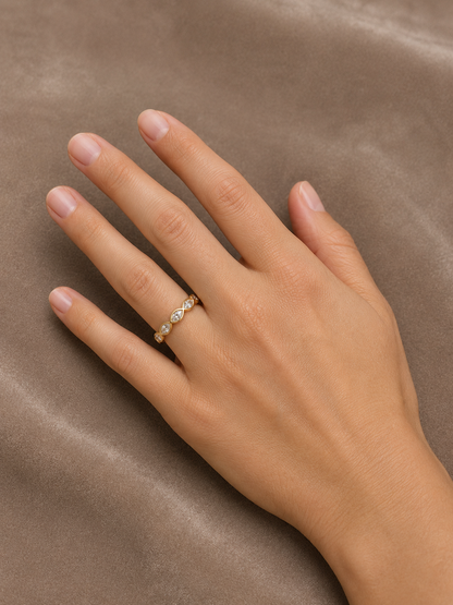 1.00 carat Lab Grown Diamond 189097~ 7 Stone Marquise Cut Ring