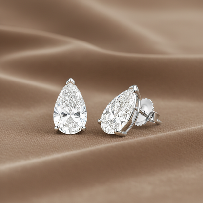 Lab Grown Diamond pear Cut Studs EARR10322~ 4.16 carats&nbsp;