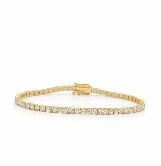 Lab Diamond~ BRAC10237 14K Yellow Gold Round Brilliant Cut Tennis Bracelet