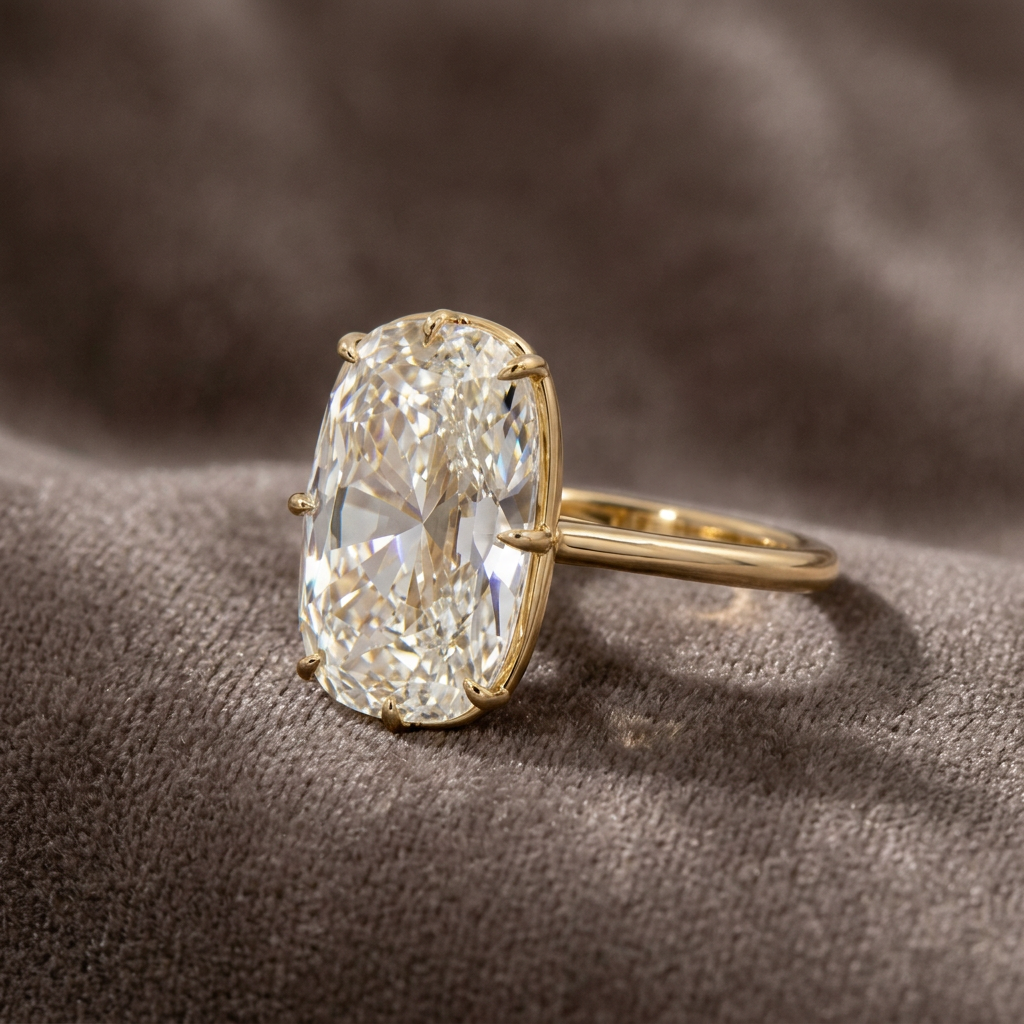 Lab Grown Diamond Engagement Ring Old Miner Cut~ Noa 7.23 ct