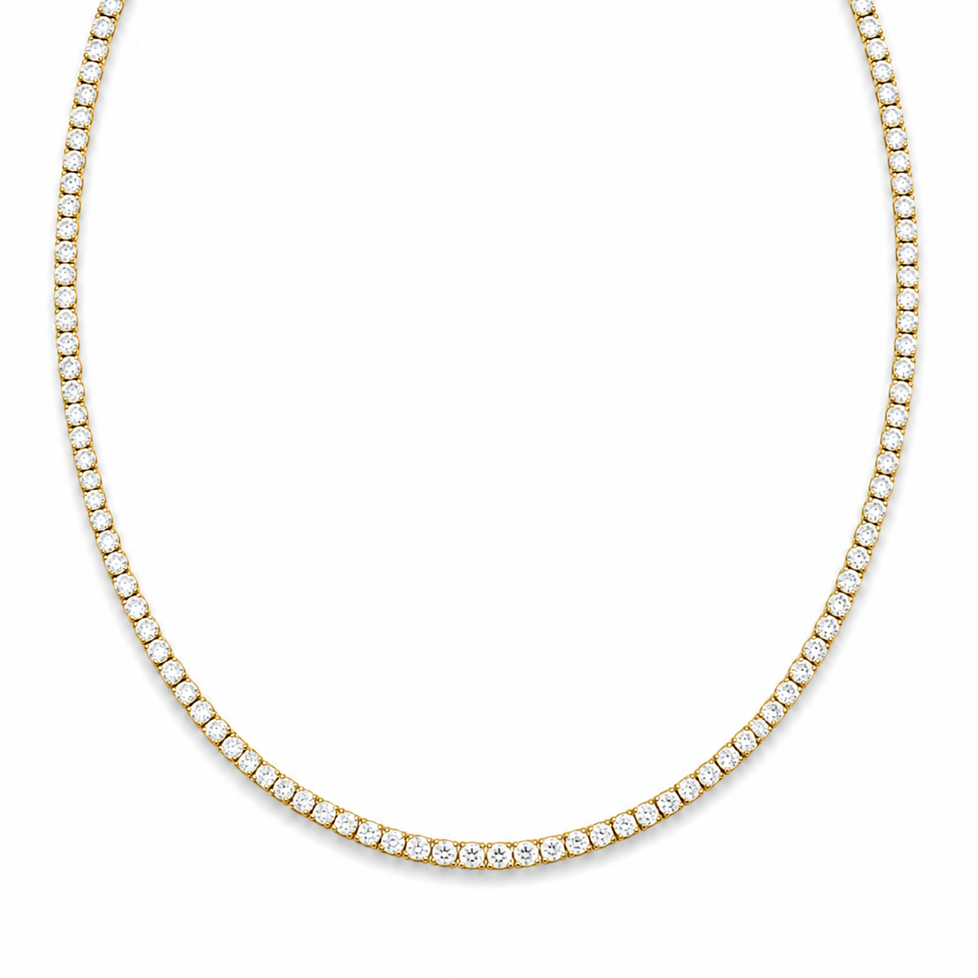 Lab Grown Diamond Tennis Necklace NECK1117~ 10.00 carats 14K Yellow Gold