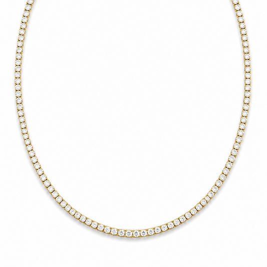 Lab Grown Diamond Tennis Necklace NECK1117~ 10.00 carats 14K Yellow Gold