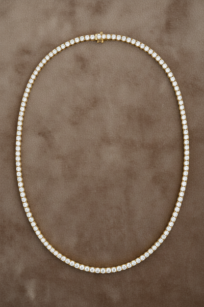 Lab Grown Diamond Tennis Necklace NECK1117~ 10.00 carats 14K Yellow Gold