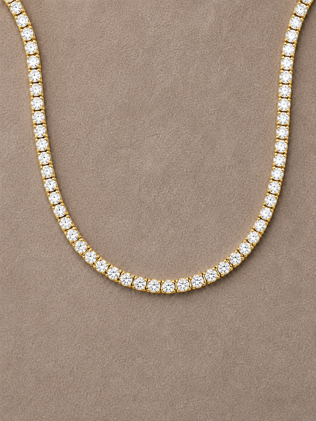 Lab Grown Diamond Tennis Necklace NECK1117~ 10.00 carats 14K Yellow Gold