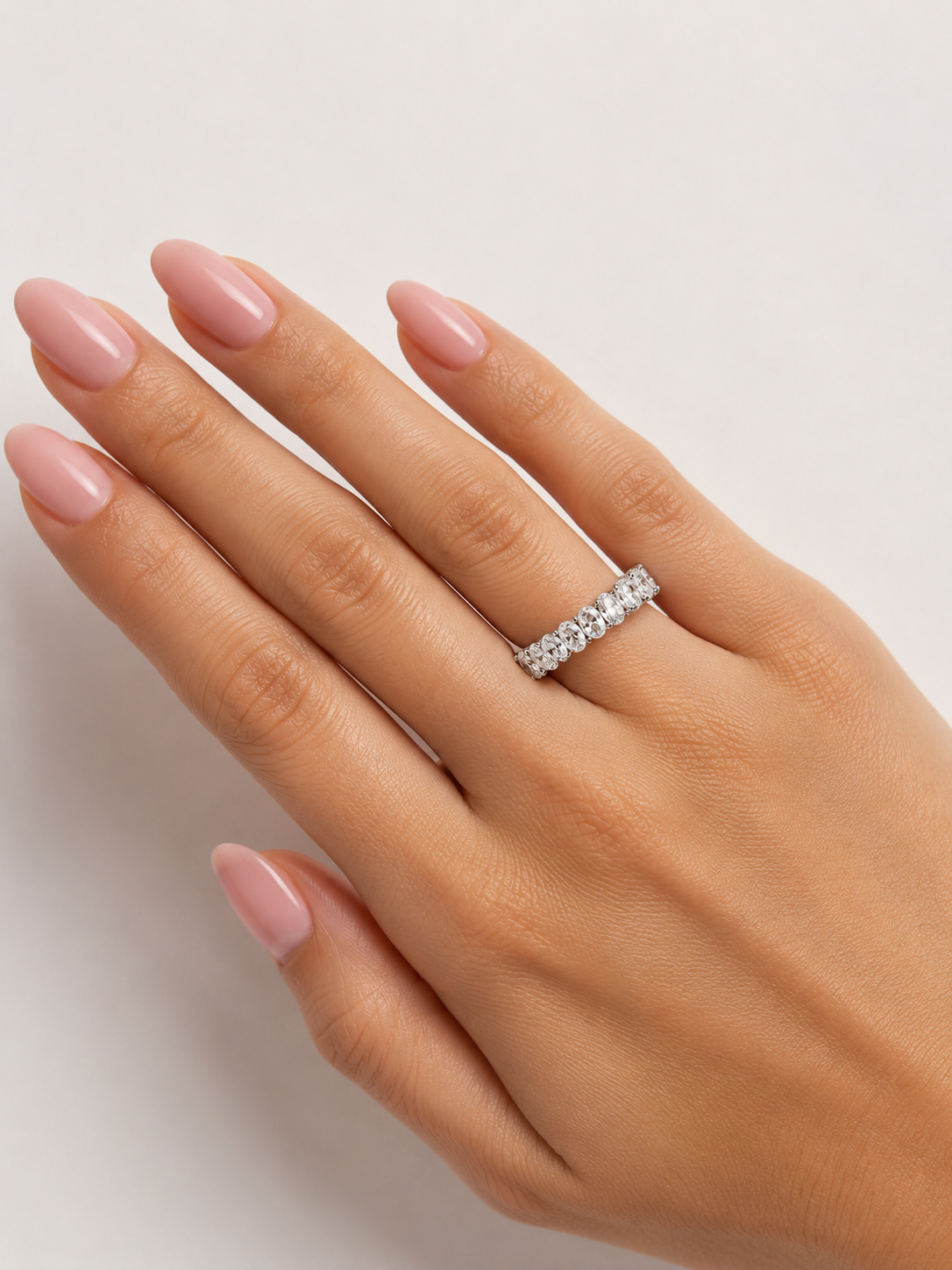 4.36 carat Lab Grown Diamonds 9076108~Oval Cut Eternity Band