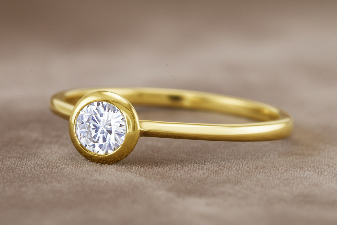 "ENGR02681" Bezel Set Diamond Engagement Ring