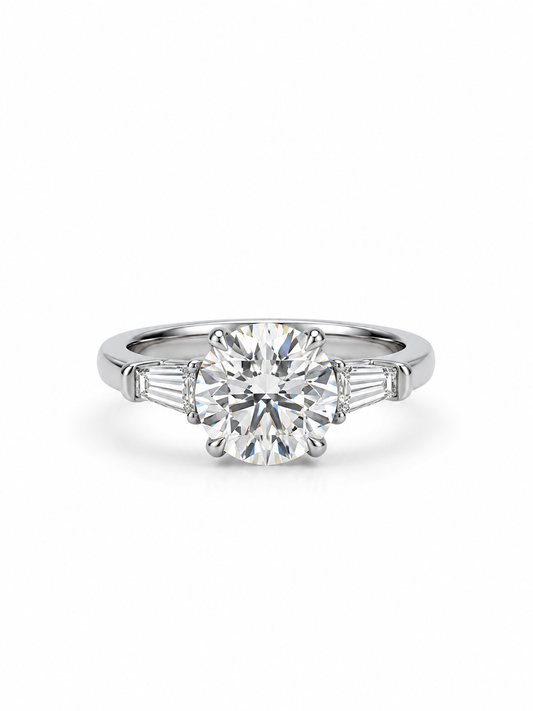 Lab Grown Diamond ENG10033~ Scottie 3.02 carats Platinum