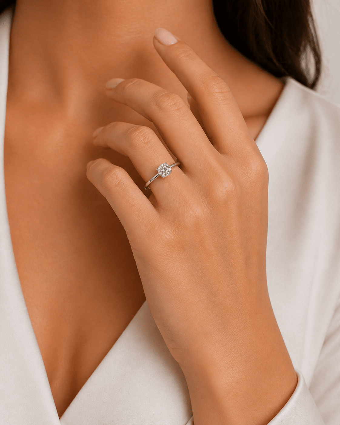 2.11 Total Radiant Cut Diamond Engagement Ring with Hidden Halo and Micro-Pave in Platinum, E VS2