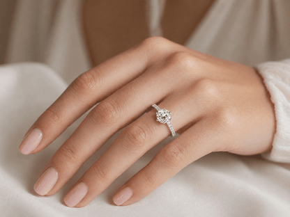"ENGR03191" Diamond Engagement Ring in 18K White