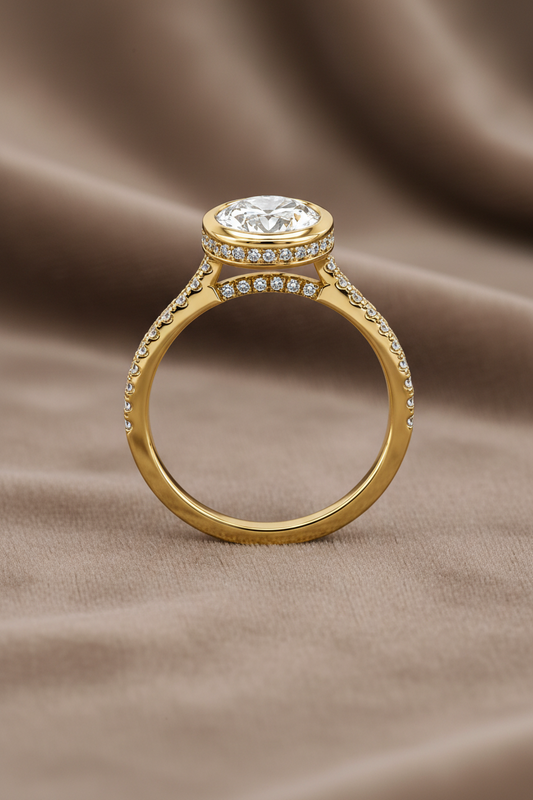 Lab Grown Diamond ENGR1112~ 2.10 carats 14K Yellow Gold