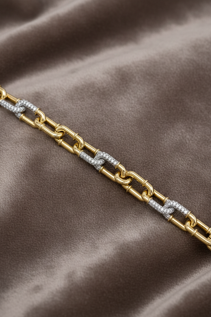 Celeste Link Bracelet~ 18K Yellow Gold 3.83 carats
