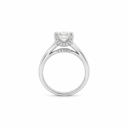 2.29 Total Carat Cushion Channel-Set Engagement Ring G VS2 White Gold