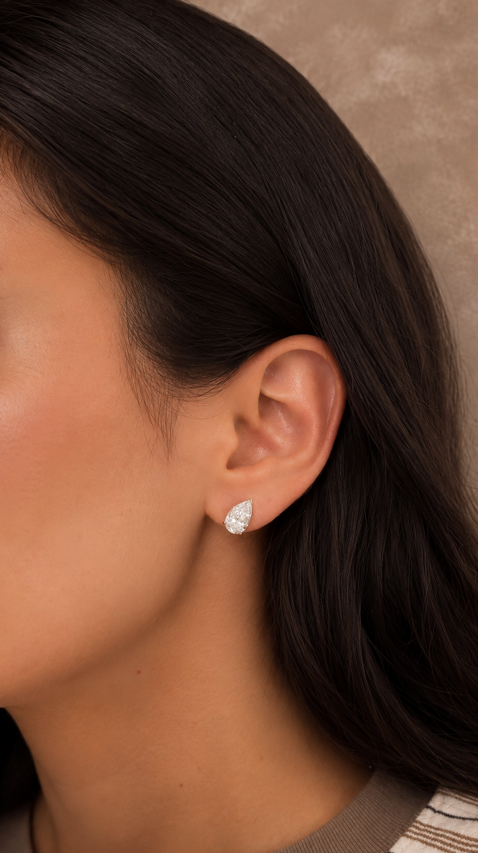 Lab Grown Diamond pear Cut Studs EARR10322~ 4.16 carats&nbsp;