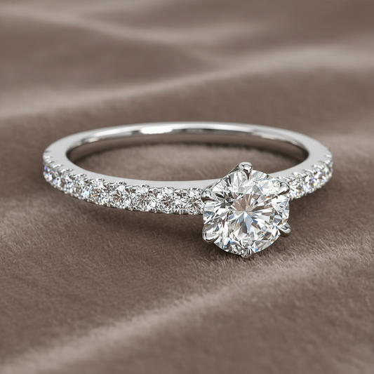 "ENGR03191" Diamond Engagement Ring in 18K White