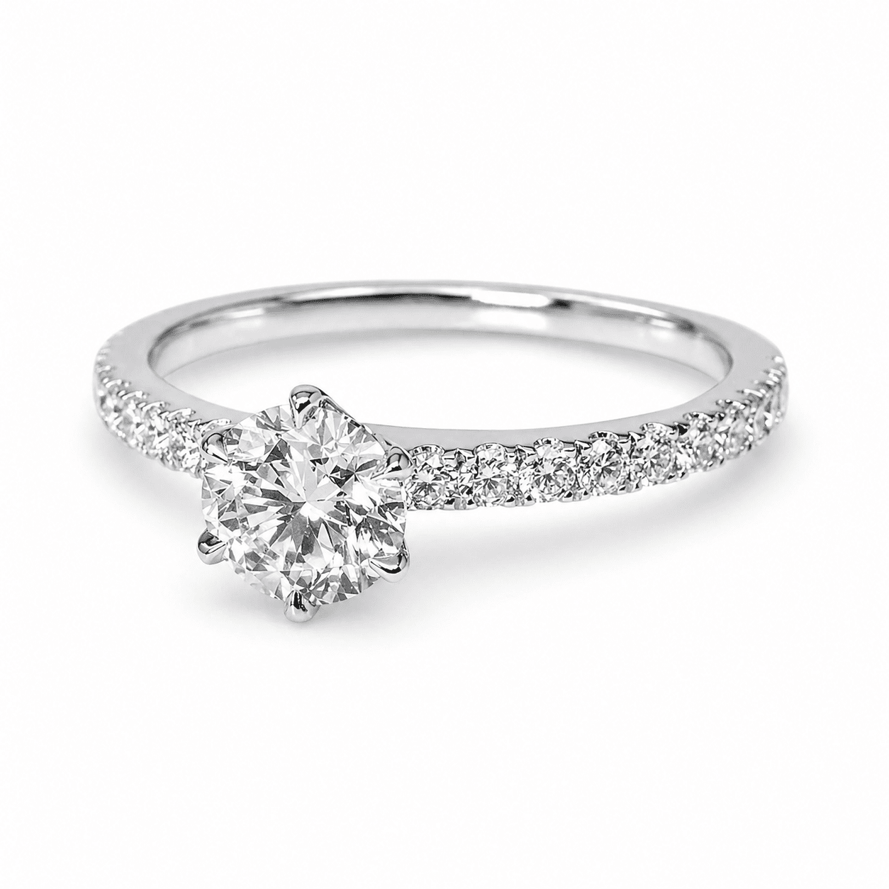"ENGR03191" Diamond Engagement Ring in 18K White