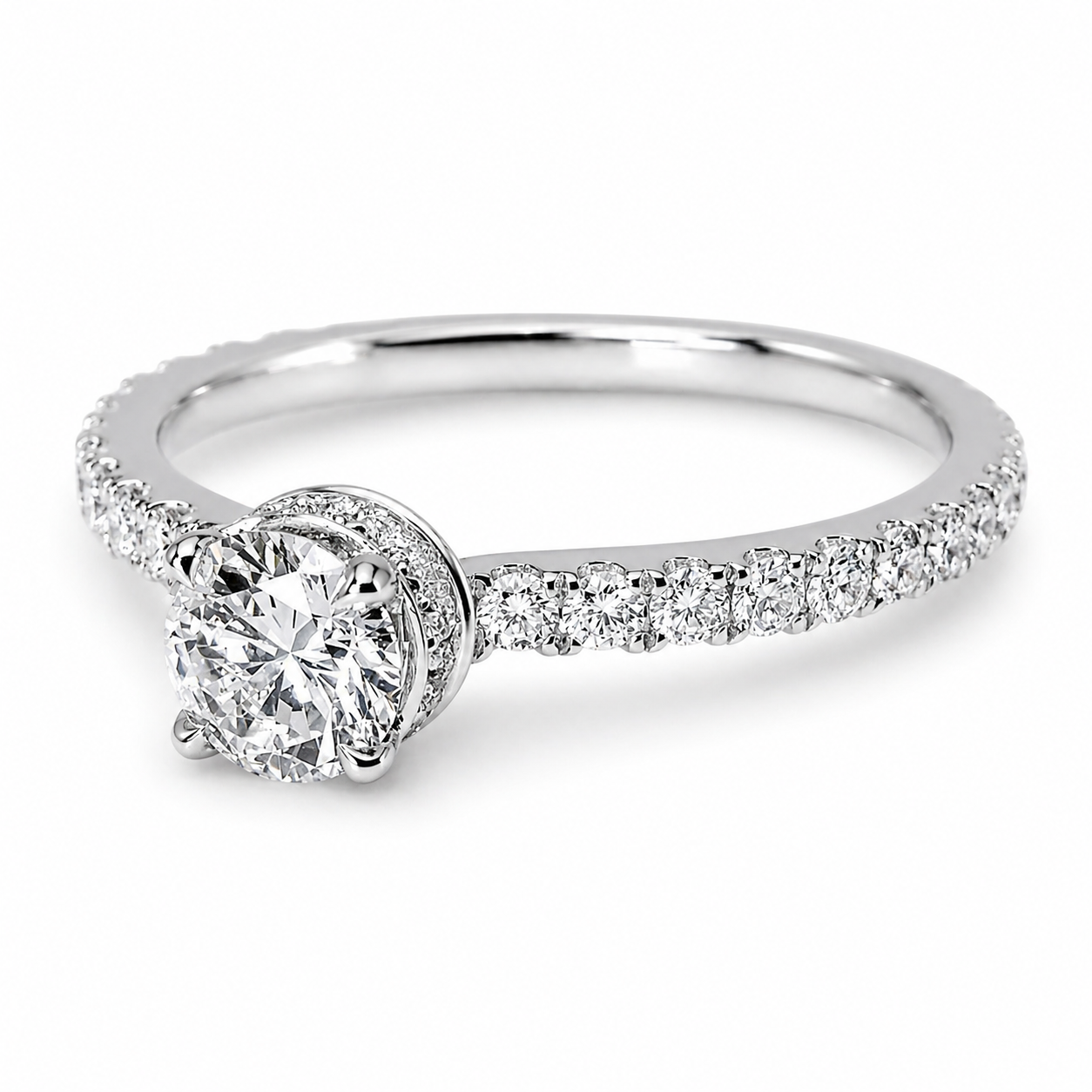 "ENGR03193" Diamond Engagement Ring With Pave Secret Diamonds