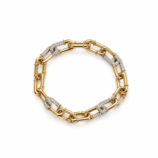 The Riviera Link Bracelet~ 18K Yellow Gold 4.03 carats