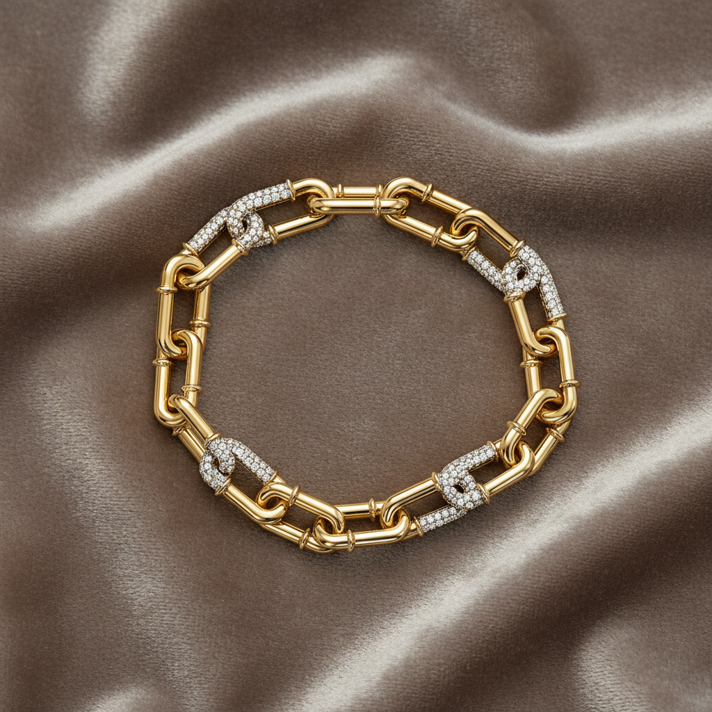 The Riviera Link Bracelet~ 18K Yellow Gold 4.03 carats