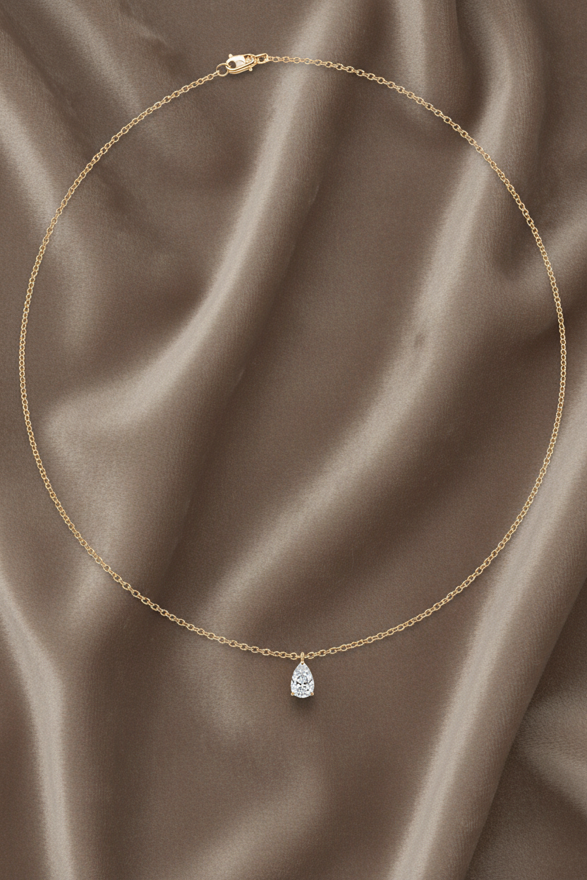 Lab Grown Diamond NECK1030~ Solitaire pear cut