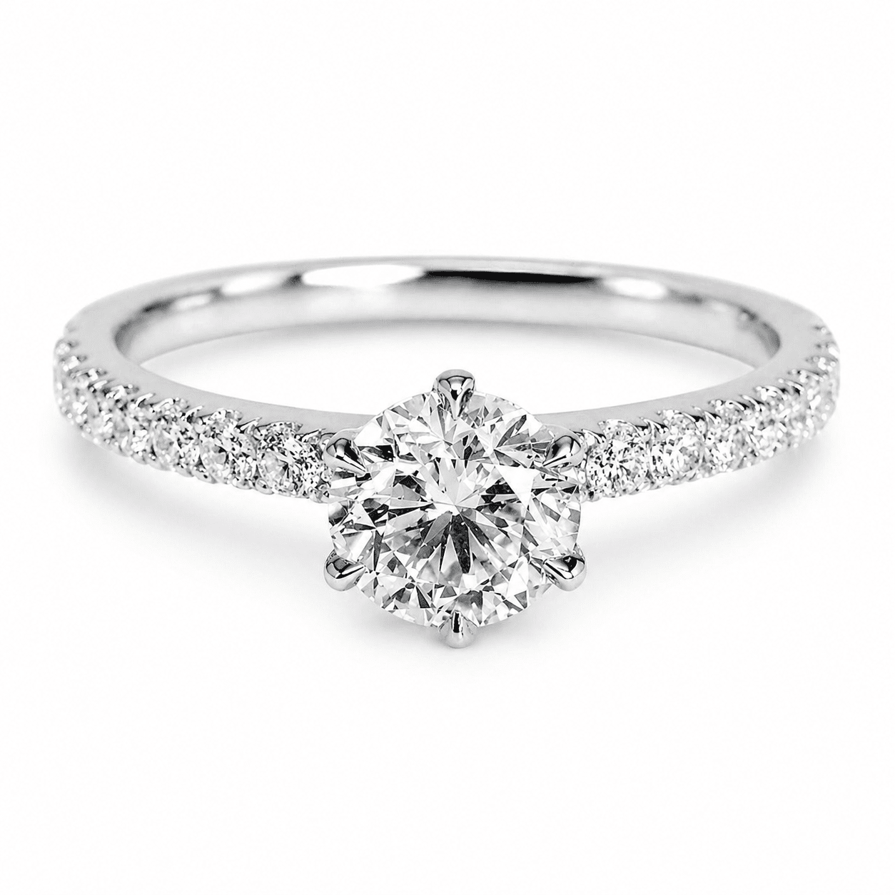 "ENGR03191" Diamond Engagement Ring in 18K White