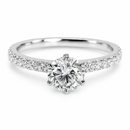 "ENGR03191" Diamond Engagement Ring in 18K White