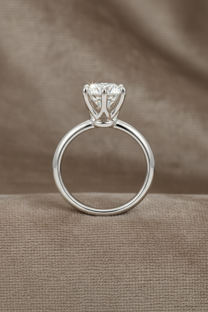 ENGR10063 Solitaire Round Cut Diamond Engagement Ring ~ 2.00 carats Platinum