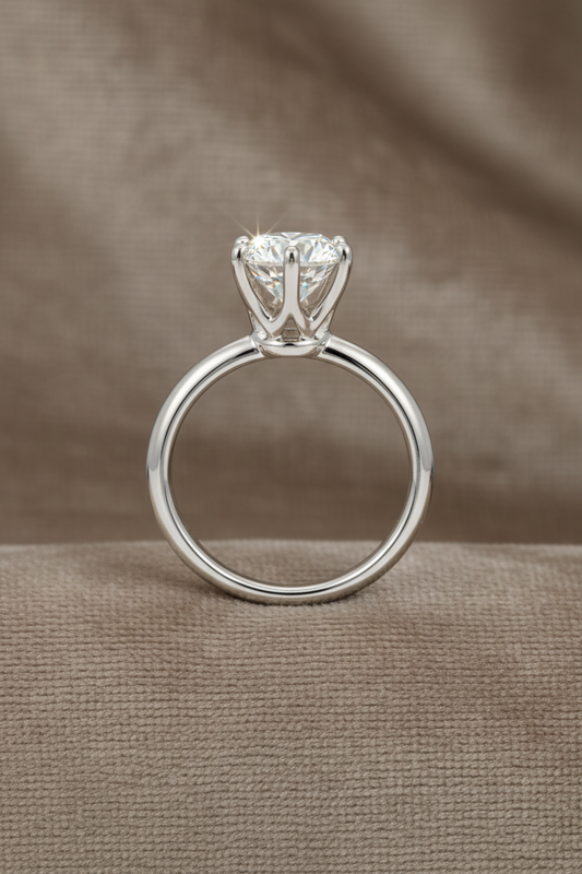 ENGR10063 Solitaire Round Cut Diamond Engagement Ring ~ 2.00 carats Platinum