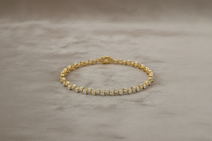 Natural Diamond Pear Cut Bezel Set Tennis Bracelet BRAC10116 ~ 4.81 carats 18K Yellow Gold
