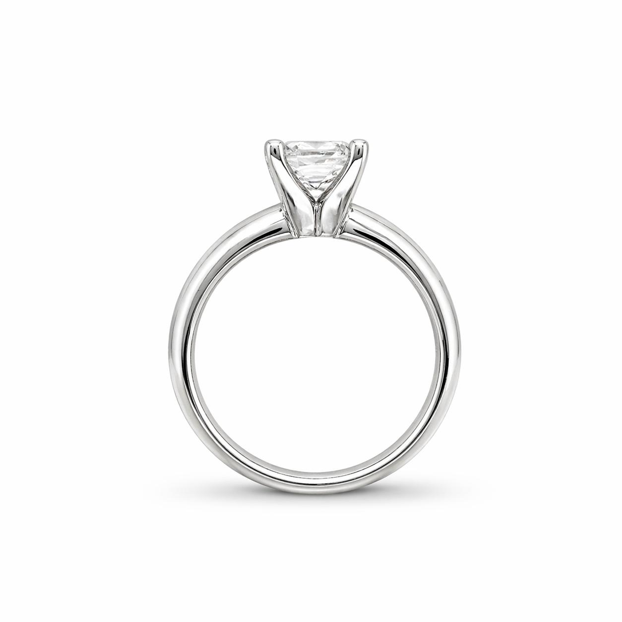 "ENGR02600" 0.86 Carat Princess Cut Diamond Solitaire Style Engagement Ring in Platinum