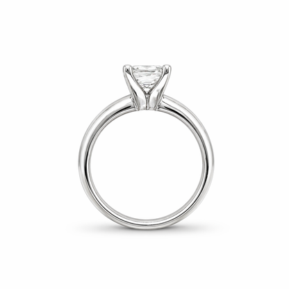 "ENGR02600" 0.86 Carat Princess Cut Diamond Solitaire Style Engagement Ring in Platinum